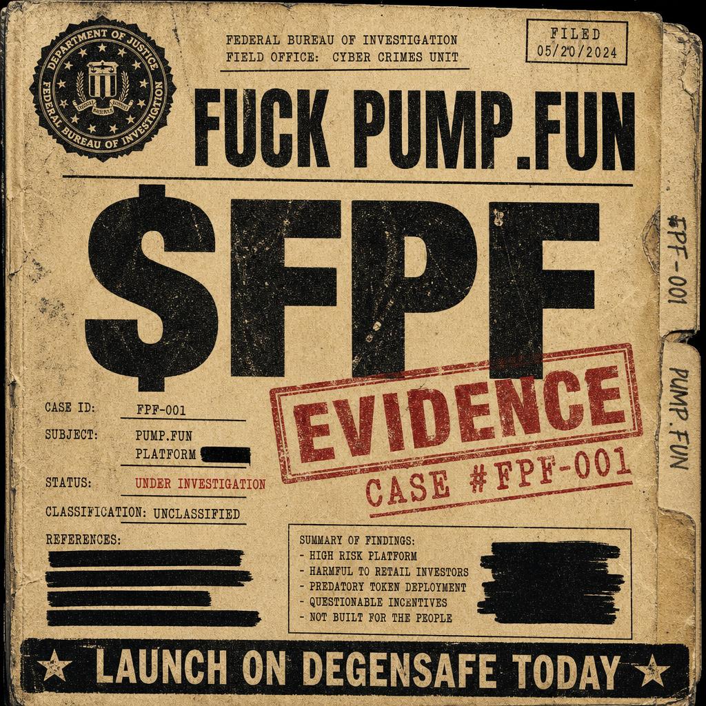 FUCK PUMP.FUN evidence badge — Launch on DegenSafe today